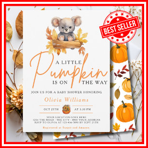 Invitación Una pequeña calabaza Otoño KOALA Baby Shower