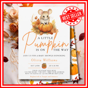 Invitación Una pequeña calabaza Otoño Otoño DUENDE Baby Showe