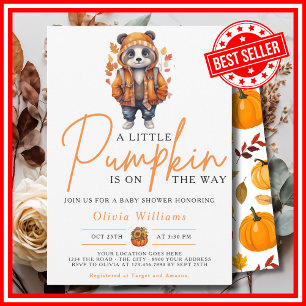 Invitación Una pequeña calabaza Otoño PANDA Baby Shower