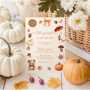Invitación Una pequeña calabaza otoño terracota baby shower