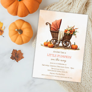 Invitación Una pequeña carriola de bebé calabaza Fiesta de be