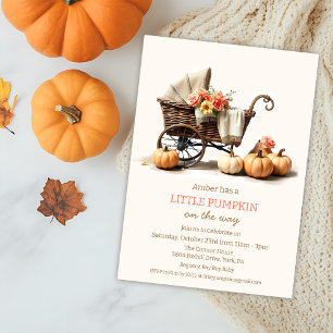 Invitación Una pequeña carriola de bebé calabaza Fiesta de be