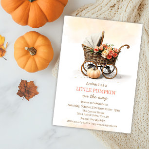 Invitación Una pequeña carriola de bebé calabaza Fiesta de be