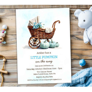 Invitación Una pequeña carriola de bebé calabaza Fiesta de be