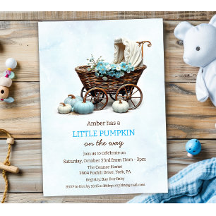 Invitación Una pequeña carriola de bebé calabaza Fiesta de be