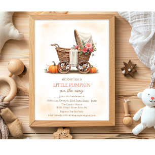 Invitación Una pequeña carriola de bebé calabaza Fiesta de be