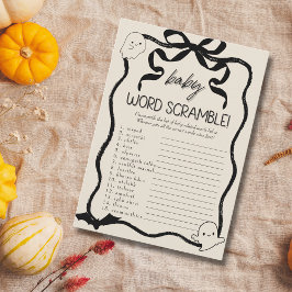 Invitación Una pequeña carta de juego de bebé de Word Scrambl