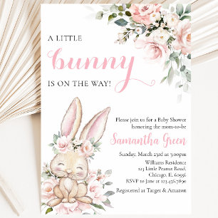 Invitación Una pequeña conejita está en camino Baby Shower