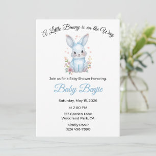 Invitación Una pequeña conejito está en camino Fiesta de Baby