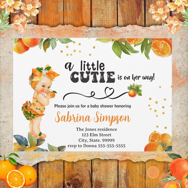 Invitación Una pequeña corbata está de camino Naranja Baby Sh (Subido por el creador)