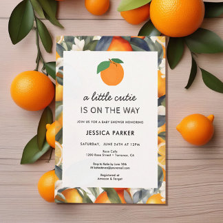 Invitación Una pequeña corbata está en camino de Citrus Baby