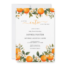 Una pequeña corbata está en camino Naranja Baby Sh