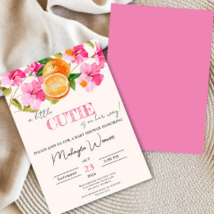 Invitación Una pequeña corbata está en camino naranja Baby Sh