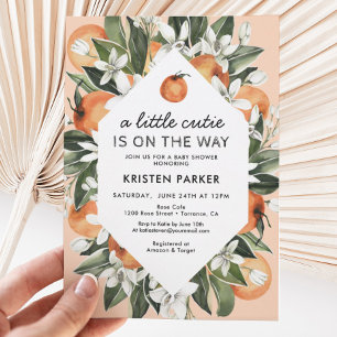 Invitación Una pequeña corbata está en camino Naranja Baby Sh