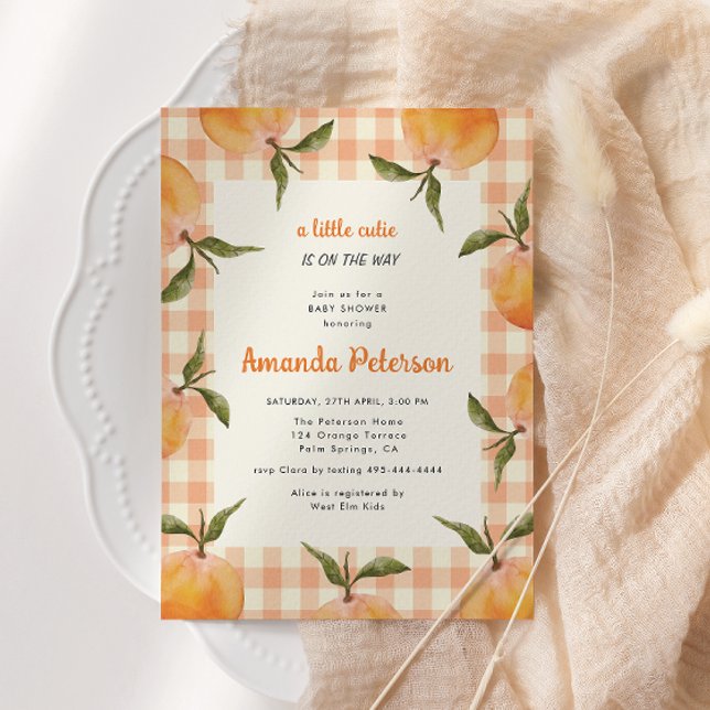 Invitación Una pequeña corbata está en camino Naranja Baby Sh (Subido por el creador)