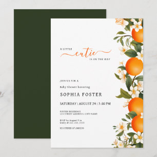 Invitación Una pequeña corbata está en camino Naranja Baby Sh