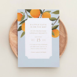 Invitación Una pequeña corbata está en camino Naranjas Baby S
