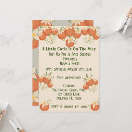 Invitación Una pequeña corbata está en el camino Naranja Blos