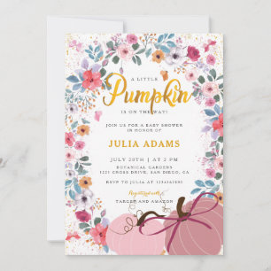 Invitación Una pequeña corona de flores de calabaza Otoño en