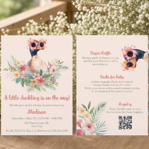 Invitación Una pequeña cría de pato en una sola fiesta de bab