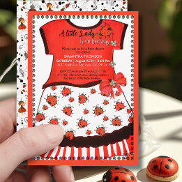 Invitación Una pequeña dama está en camino Aquarela Mariquita