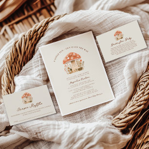 Invitación Una pequeña diversión chico hongo otoño baby showe