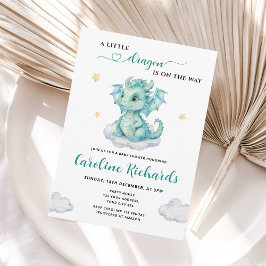 Invitación Una pequeña dragón está en camino Fiesta de Baby S