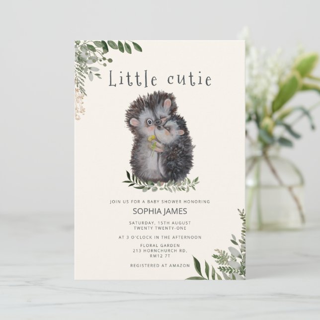 Invitación Una pequeña ducha de bebé (Anverso de pie)