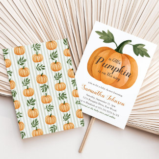 Invitación Una pequeña ducha de bebé con tema de calabaza de