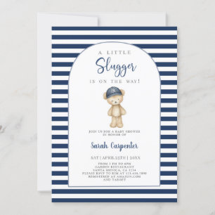 Invitación Una pequeña ducha de bebé de béisbol Slugger Niño