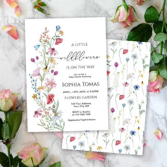 Invitación Una pequeña ducha de bebé de flores silvestres (Subido por el creador)