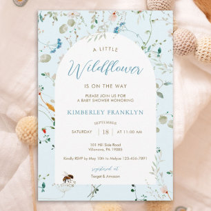 Invitación Una pequeña ducha de bebé de niño de flor silvestr