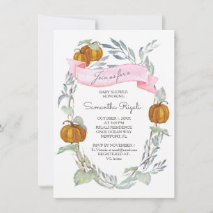 Invitación Una pequeña ducha de bebé de otoño de calabaza hoj