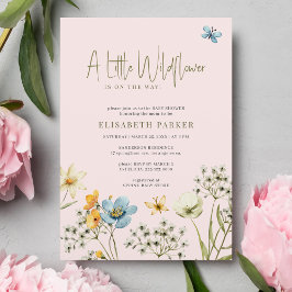 Invitación Una pequeña ducha de bebé florida de primavera