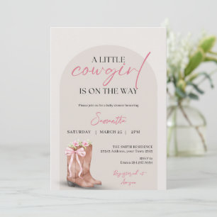 Invitación Una pequeña ducha de bebé vaquera, botas occidenta