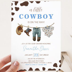 Invitación Una pequeña ducha de bebé vaquero