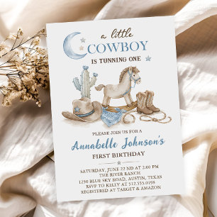 Invitación Una pequeña ducha de bebé vaquero niño