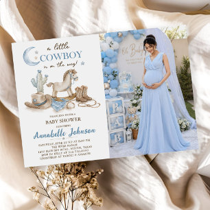 Invitación Una pequeña ducha de bebé vaquero niño