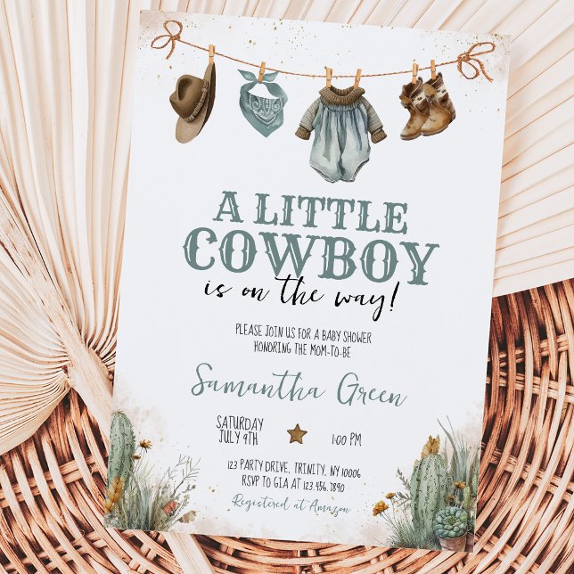 Invitación Una pequeña ducha de vaquero para bebé (Subido por el creador)