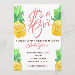 Invitación Una pequeña ducha tropical de piña tropical invita
