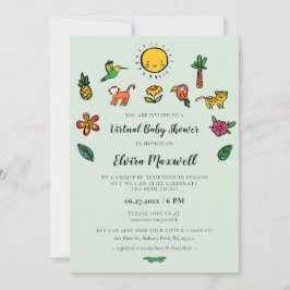 Invitación Una pequeña ducha tropical virtual para bebés