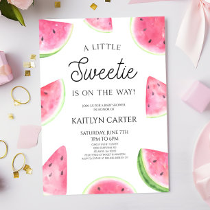 Invitación Una pequeña dulzura sandía rosa verde Baby Shower