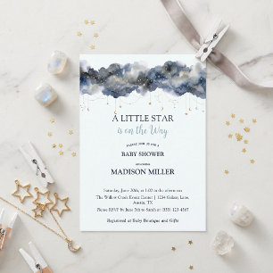 Invitación Una pequeña estrella celestial nube marina Baby Sh
