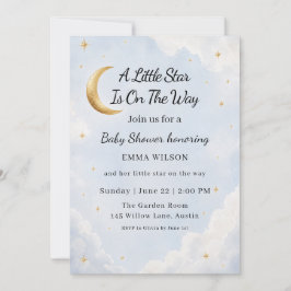 Invitación Una Pequeña Estrella Está En Camino Fiesta Celesti