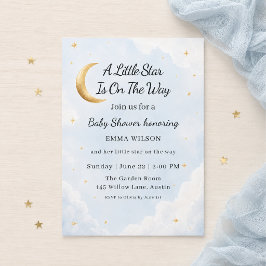 Invitación Una Pequeña Estrella Está En Camino Fiesta Celesti