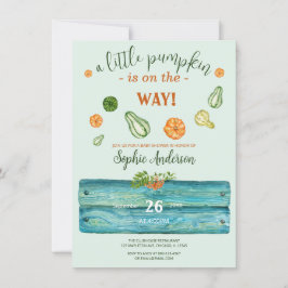 Invitación Una pequeña exposición de bebé otoñal con vegetaci