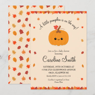 Invitación Una pequeña fiesta de baby shower de calabaza de o