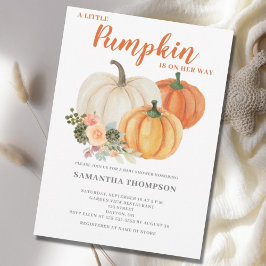 Invitación Una pequeña fiesta de baby shower de calabaza de o