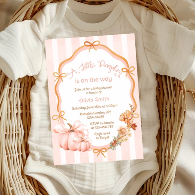Invitación Una pequeña fiesta de baby shower de calabaza de o (Subido por el creador)