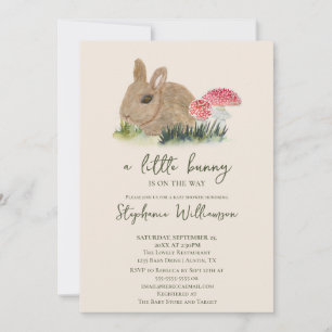 Invitación Una pequeña fiesta de Baby Shower de conejito está